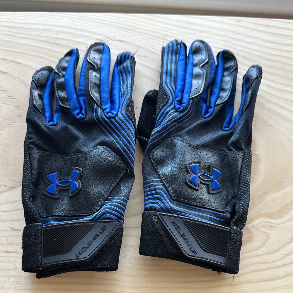 Kids- Under Armour Black and Blue Baseball Gloves- Like New
